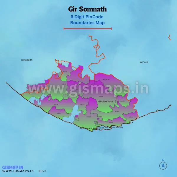 Gir_Somnath_PincodeBoundaries_Map